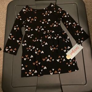 Cat & Jack Black Hearts Halloween Dress- 12M